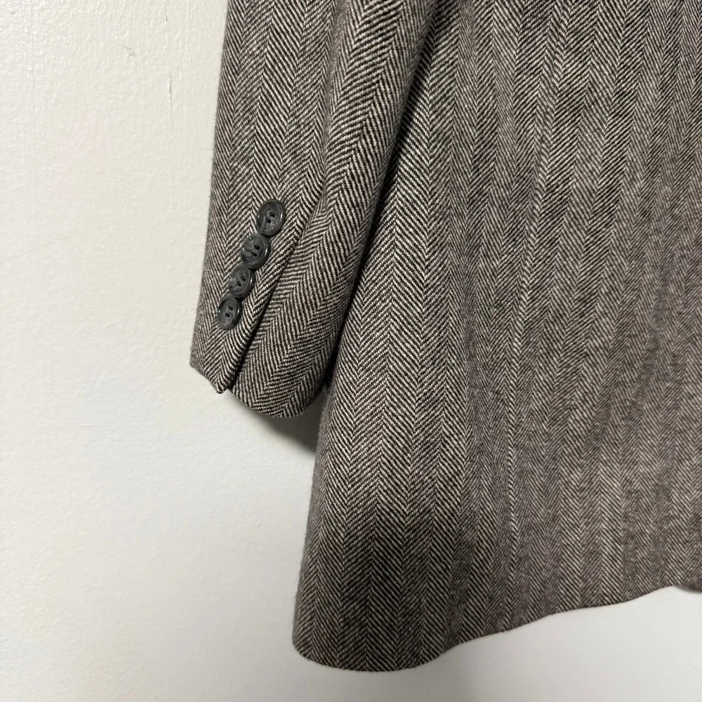 Rutledge's Men's‎ 100% Cashmere Herringbone Blazer Jacket Size 44 Regular